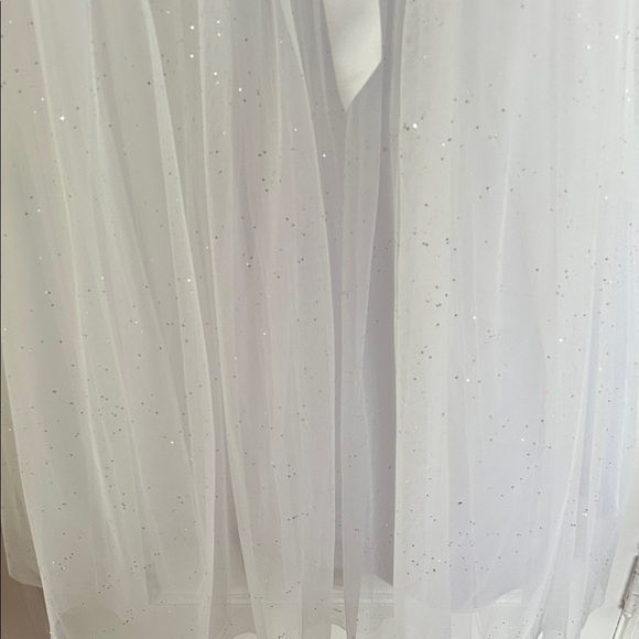 Gunne Sax Jessica McClintock Strapless White tulle glitter maxi dress - Picture 4 of 13